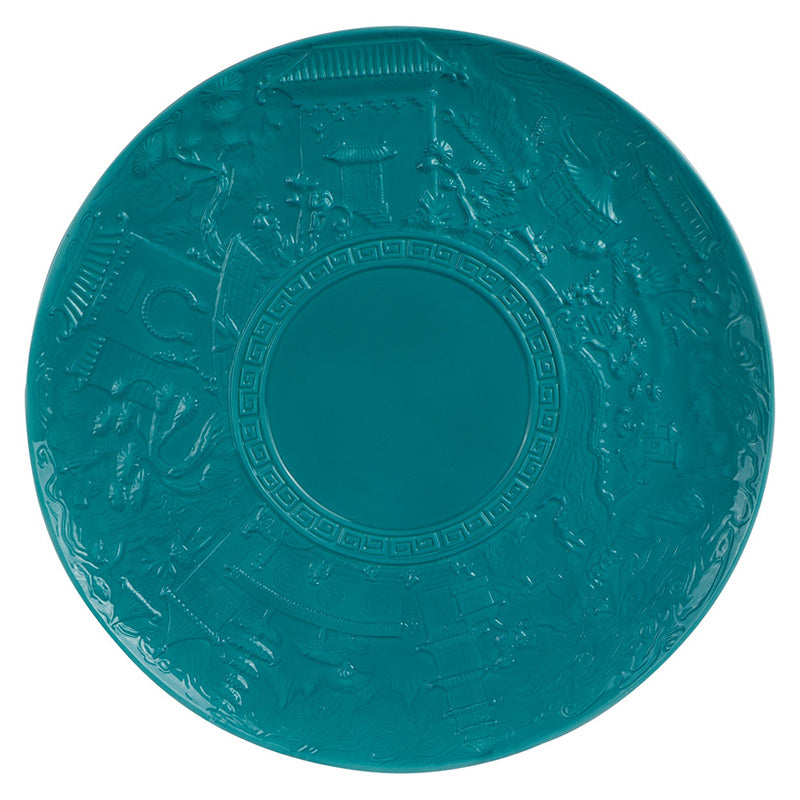 Jean Boggio China Impression Serving Turquoise Plate JB00317T