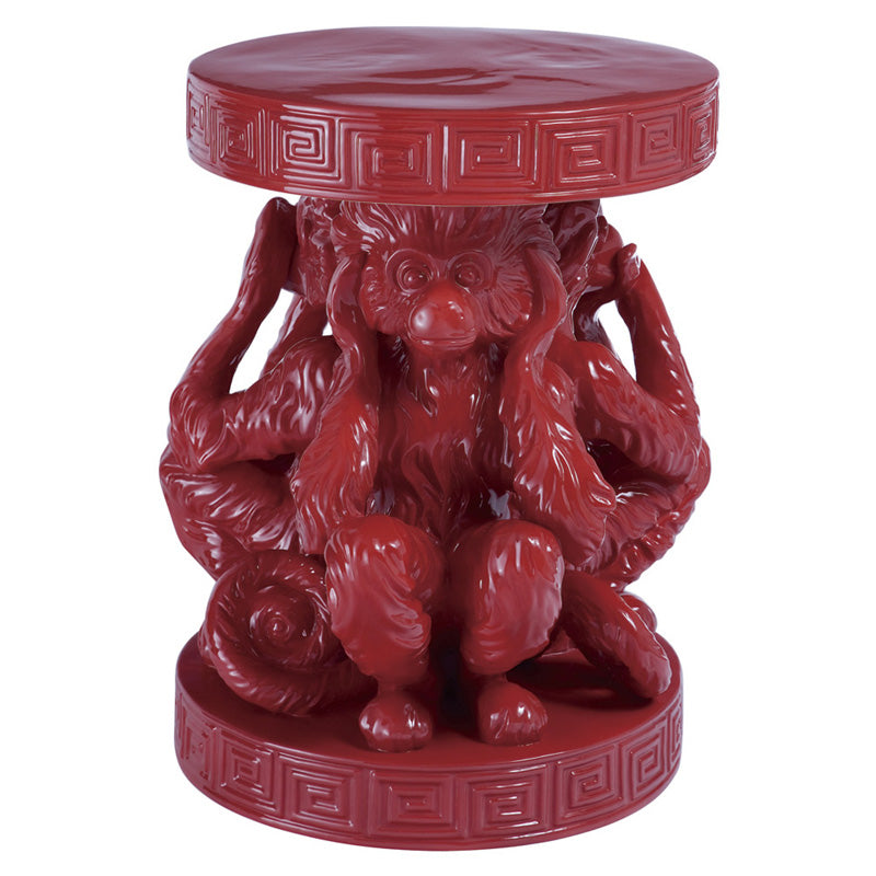 Jean Boggio Three Wise Monkey Red Stool JB00358R