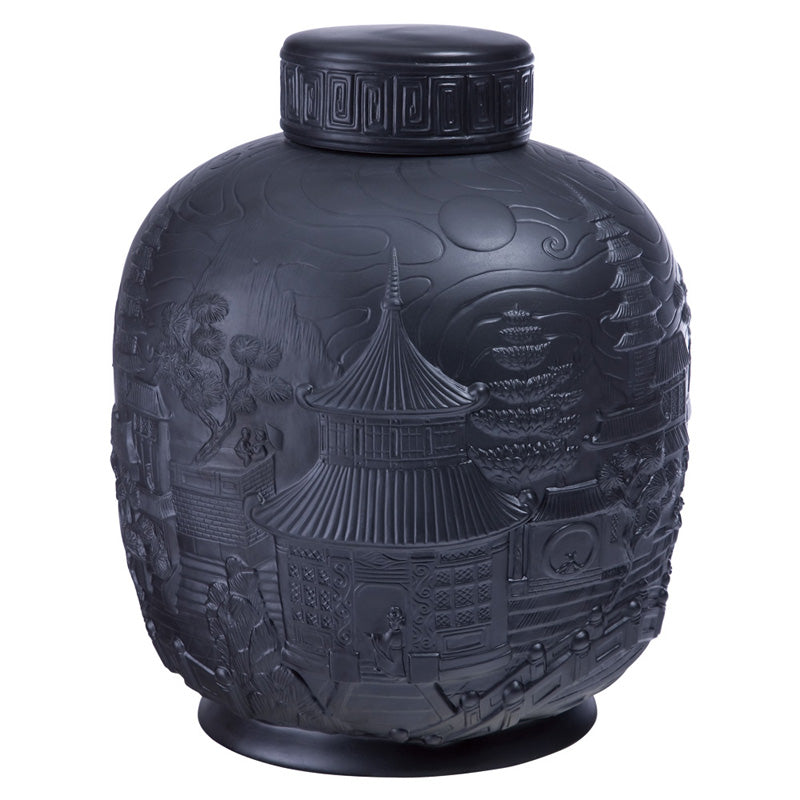 Jean Boggio China Impression Black Ginger Jar JB00361B