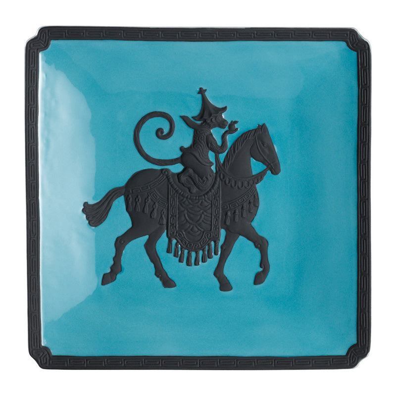 Jean Boggio Marmoset Chevalier Black Celadon Plate JB00516BB