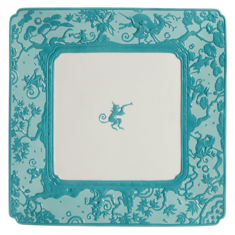 Jean Boggio Legends Of Marmosets Serving Turquoise Plate JB00517
