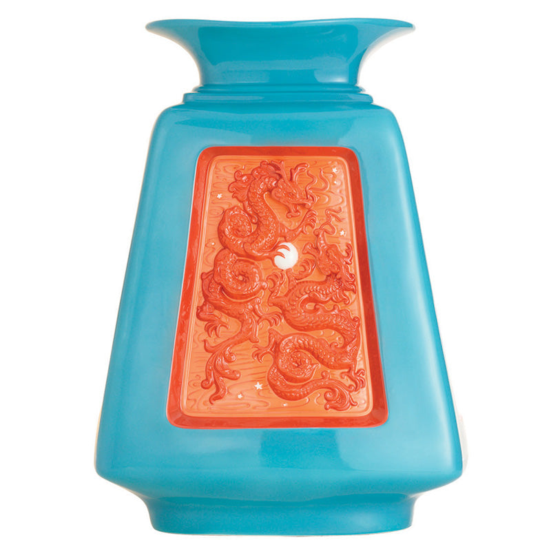Jean Boggio Dragon Blue Orange Vase JB00815BO