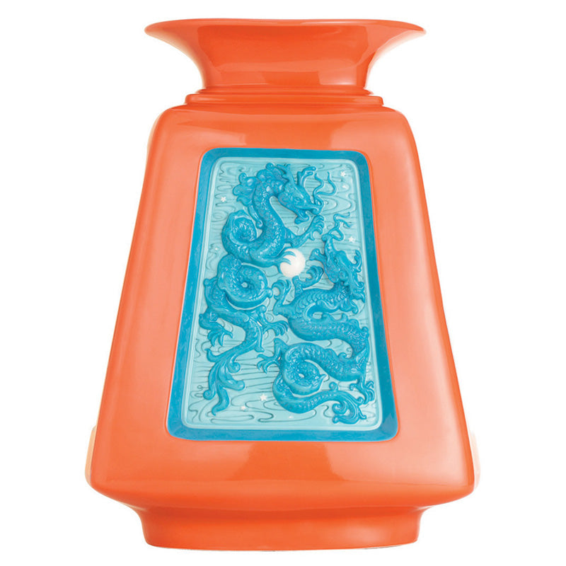 Jean Boggio Dragon Orange Blue Vase JB00815OB