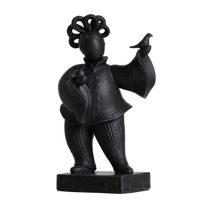 Jean Boggio Girl With Birds Black Figurine JB00867B