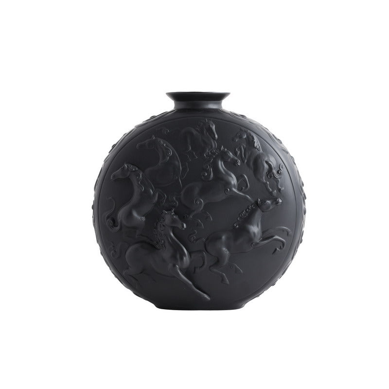 Jean Boggio Horse Small Size Black Vase JB00905B