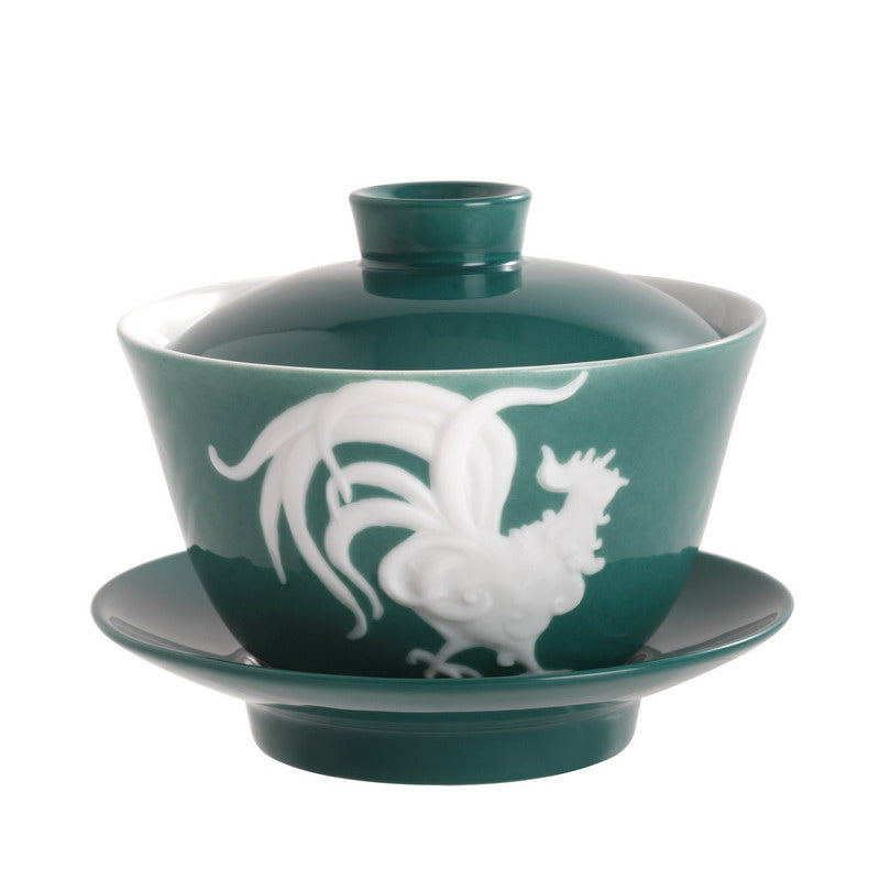 Jean Boggio Chinese Zodiac Rooster Cup & Saucer JB00915