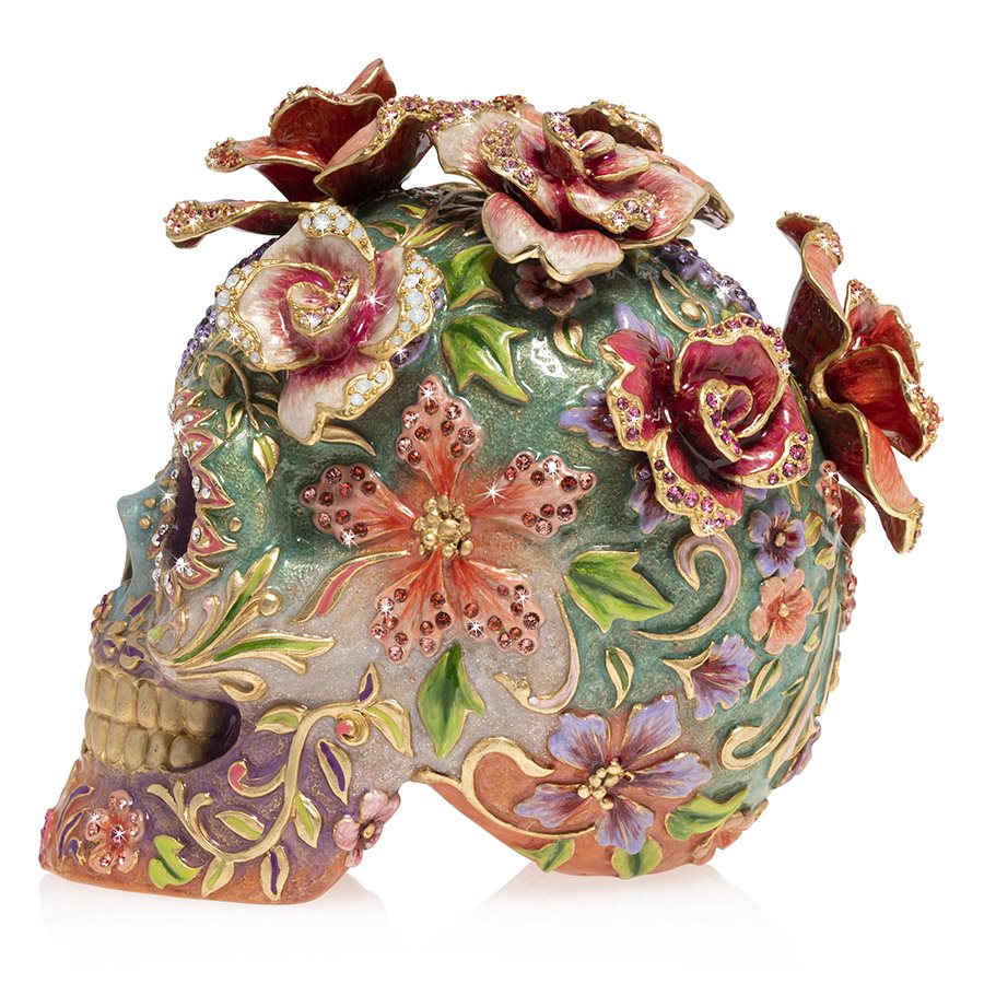 4個 パズル zingaro SKULLS & FLOWERS BLUE