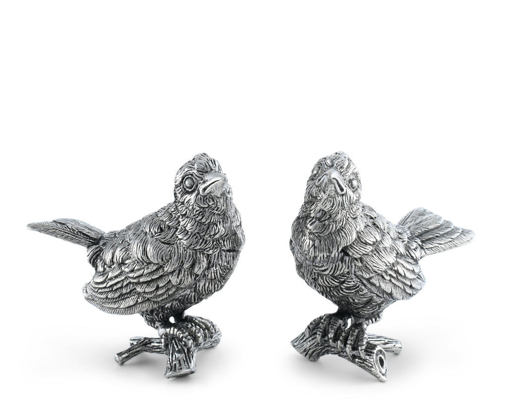 Vagabond House Song Bird Pewter Song Birds Salt & Pepper Set K116