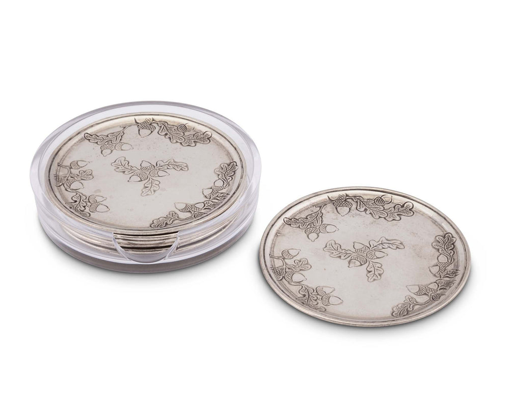 Vagabond House Majestic Forest Acorn Coaster Set L114AC
