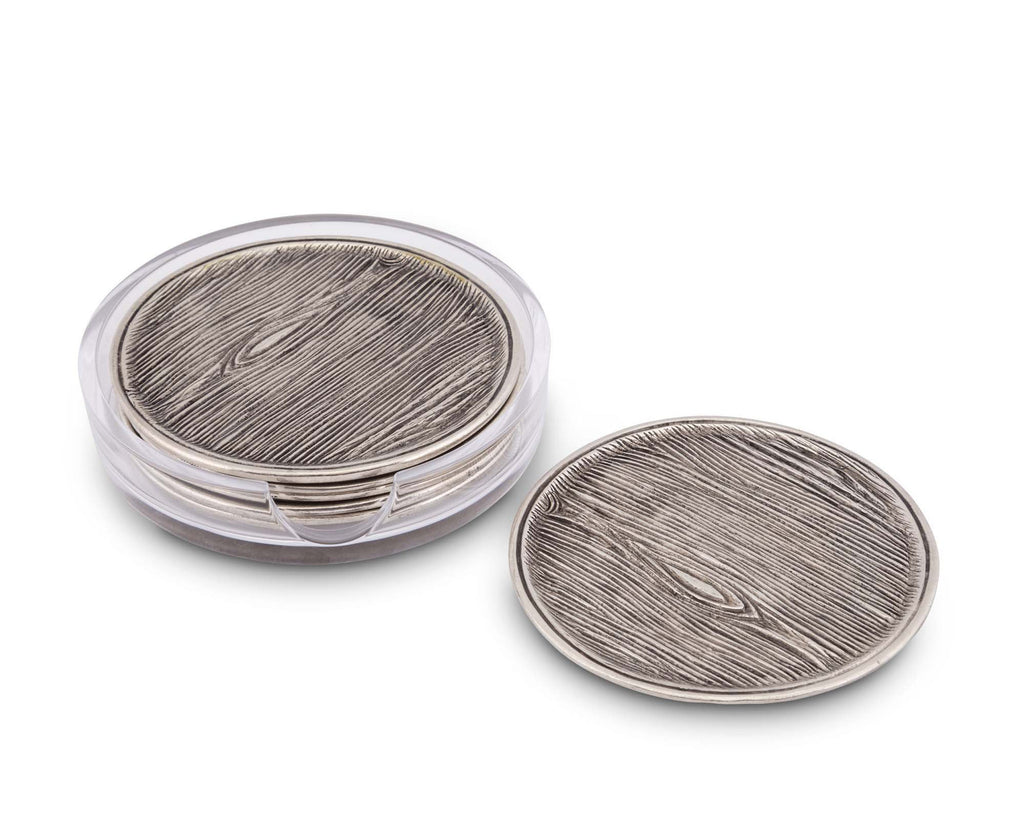 Vagabond House Majestic Forest Faux Wood Coaster Set L114WD