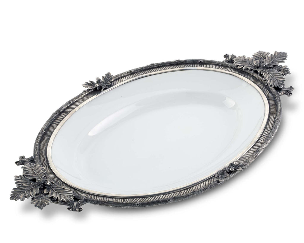 Vagabond House Majestic Forest Black Forest Stoneware Tray L304BF