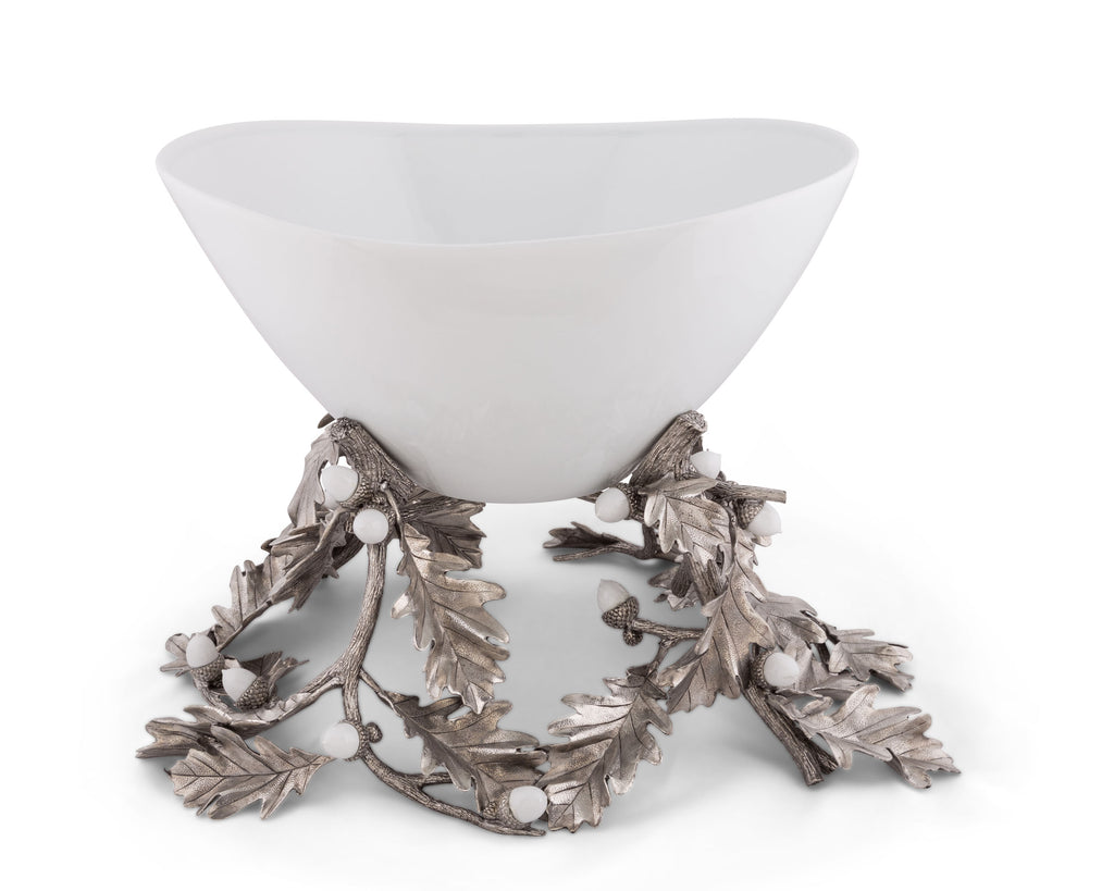 Vagabond House Majestic Forest Oak Leaf Acorn Centerpiece Porcelain Bowl L375LA