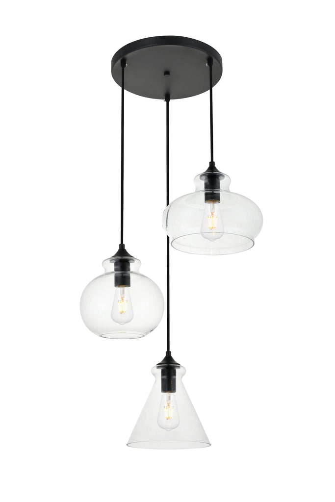 Elegant Lighting Pendant Light LD2247BK