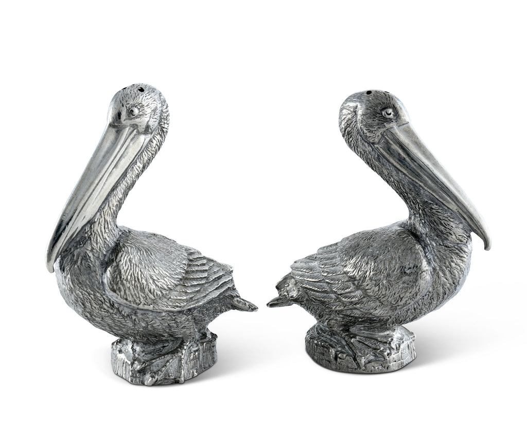 Vagabond House Sea and Shore Pewter Pelicans Salt & Pepper Set O116P