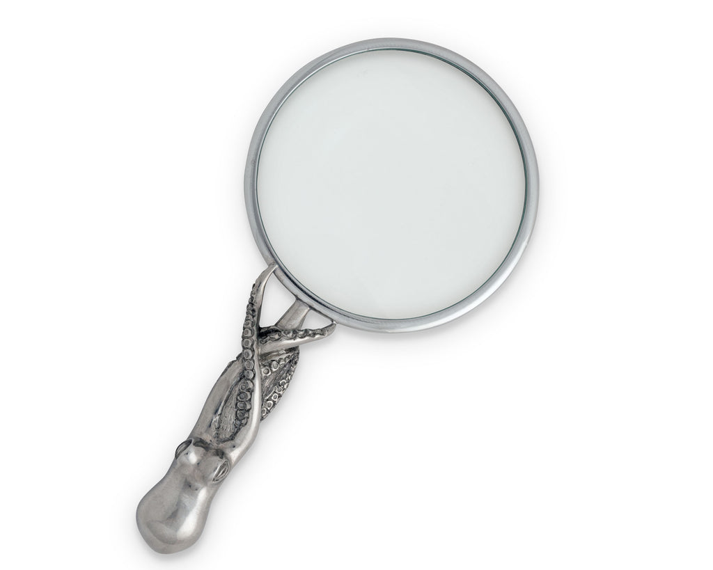 Vagabond House Sea and Shore Pewter Octopus Handle Magnifier 4 inches O150KP