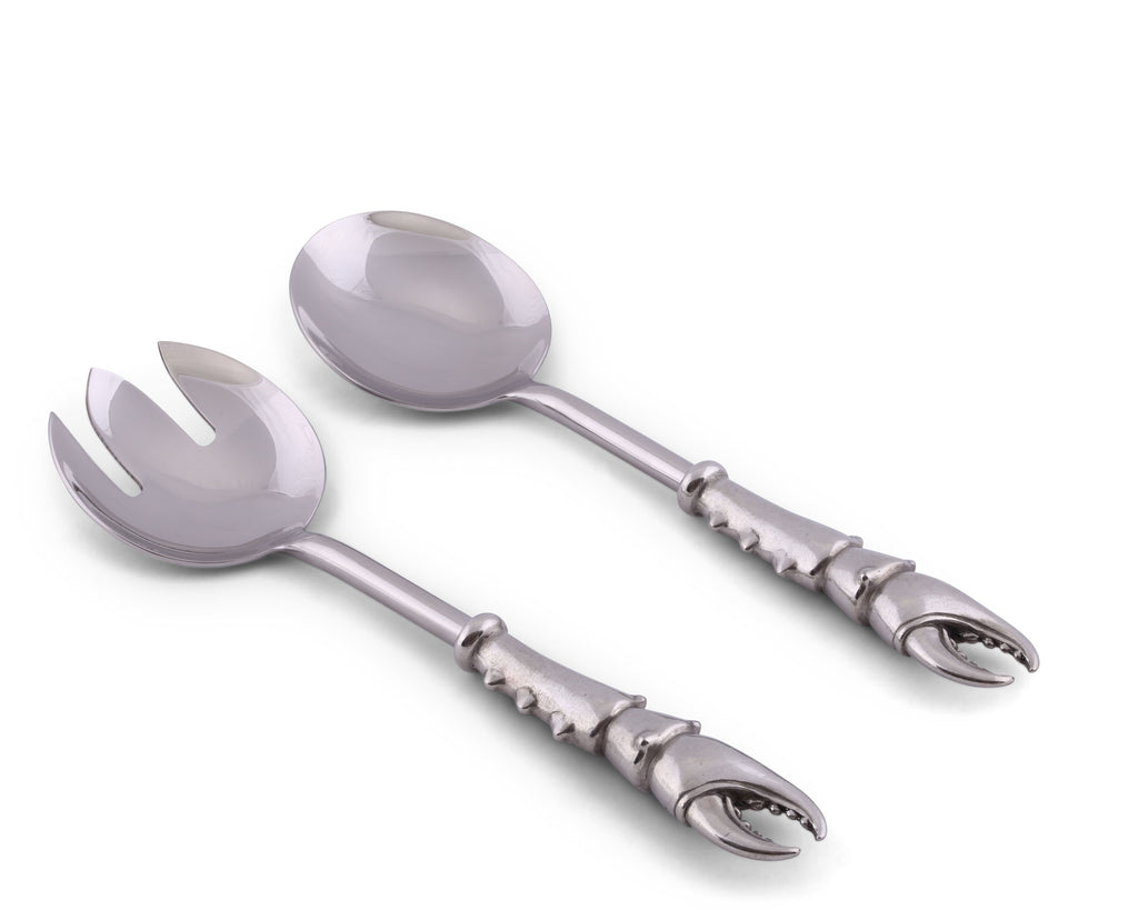 Vagabond House Sea and Shore Pewter Crab Claw Salad Serving Set O33C