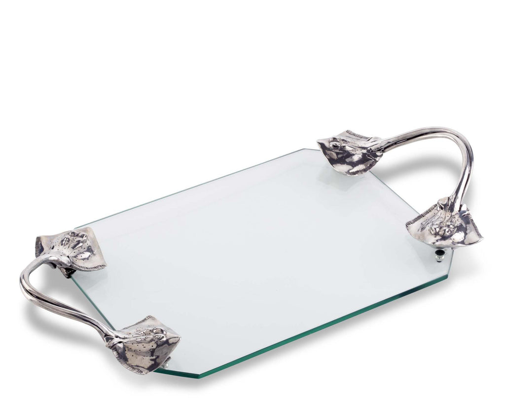 Vagabond House Sea and Shore Stingray Glass Tray O407SR