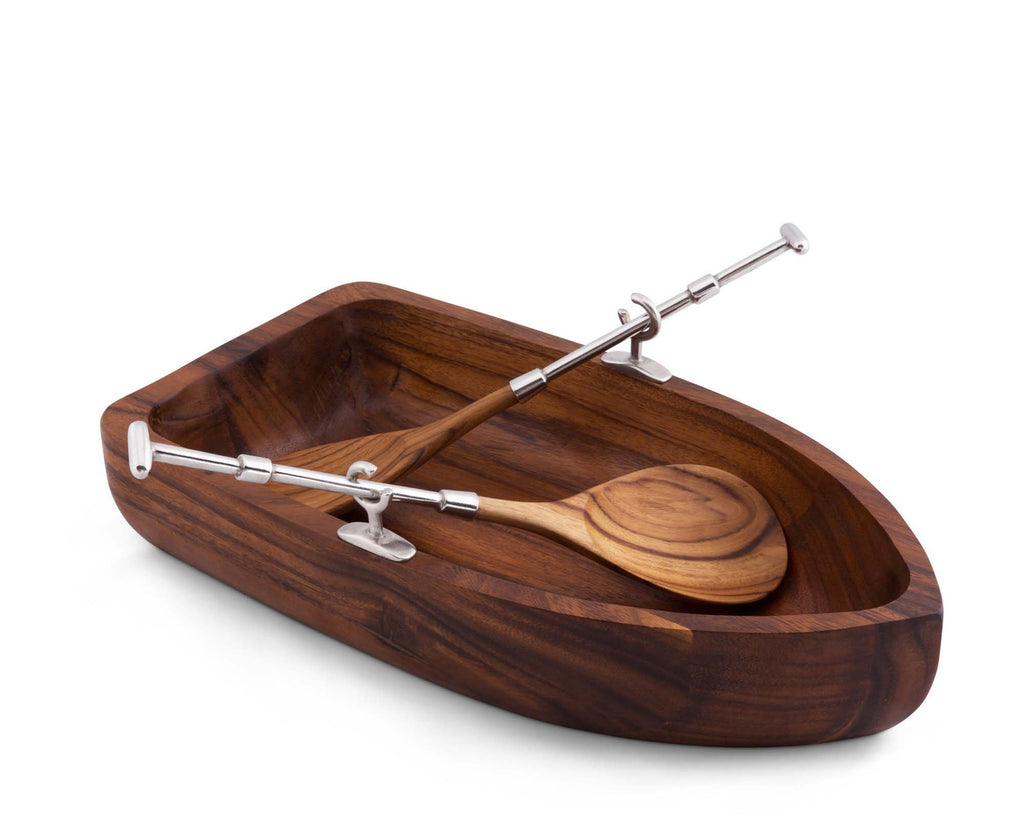 Vagabond House Sea and Shore Row Boat Salad Bowl Set O425RB