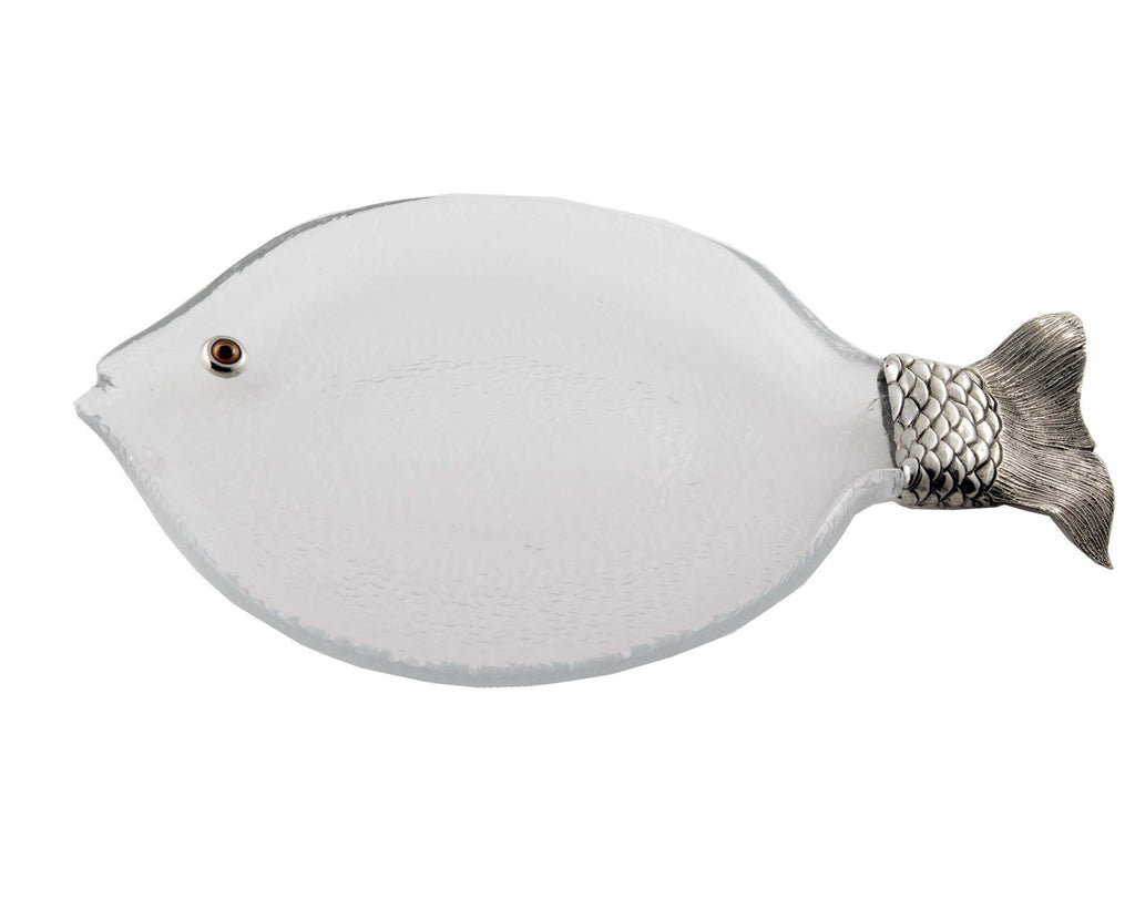 Vagabond House Sea and Shore Ocean Fish Glass Tray O466FL
