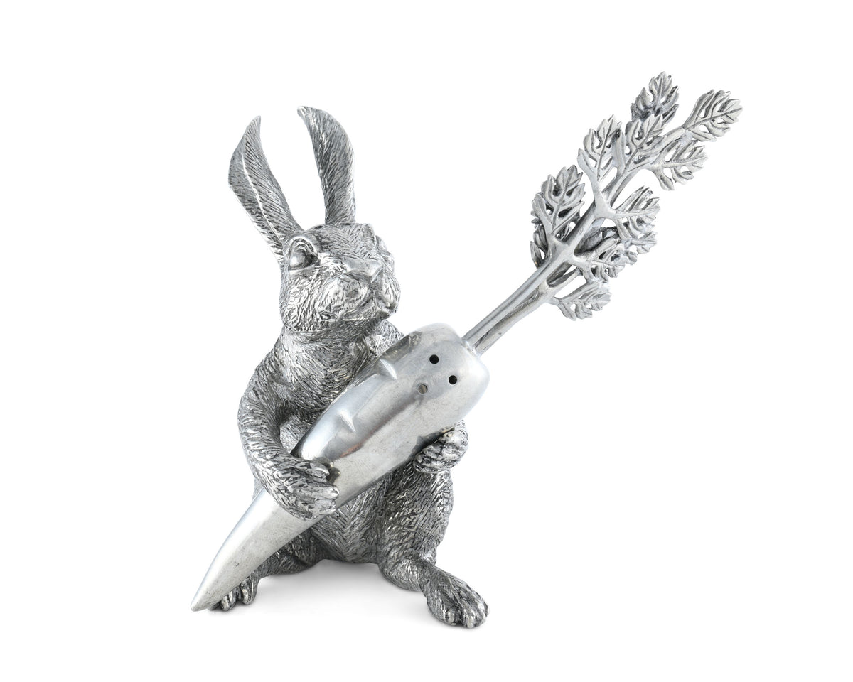 Rabbit Vagabond House Rabbit with Carrot Salt and Pepper Silver / Pewter