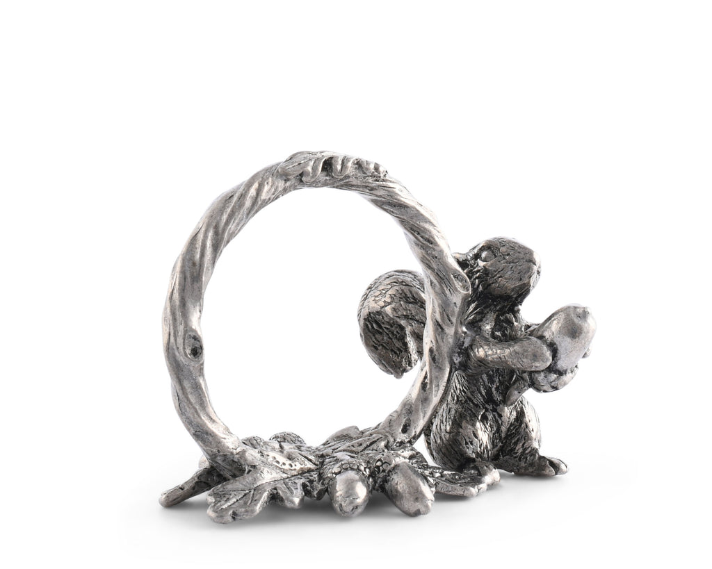 Vagabond House Woodland Creatures Pewter Squirrel Branch Napkin Ring S115B-1