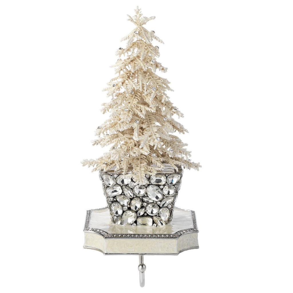 Olivia Riegel Flocked Crystal Tree Stocking Holder SH2641