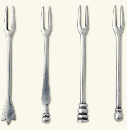 Match Pewter Assorted Olive Cocktail Forks Set Of 4 1342