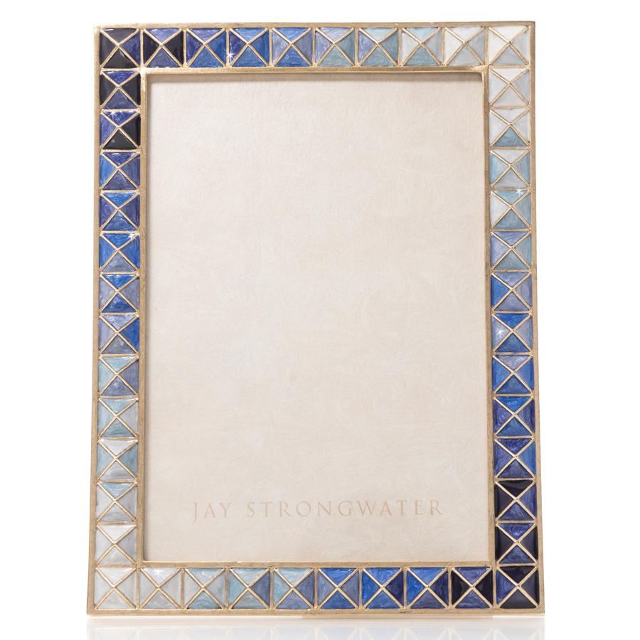 Jay Strongwater Mosiac 5x7 Indigo Pyramid Frame SPF5877-284