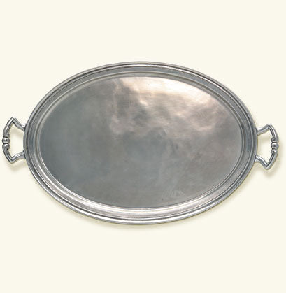 Match Pewter Oval Tray With Handles Xl 1130.1