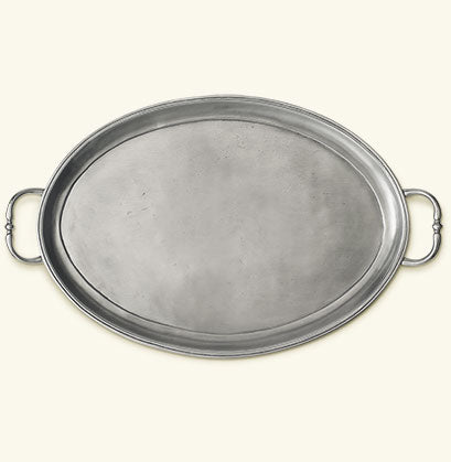 Match Pewter Oval Tray With Handles Medium A448.0