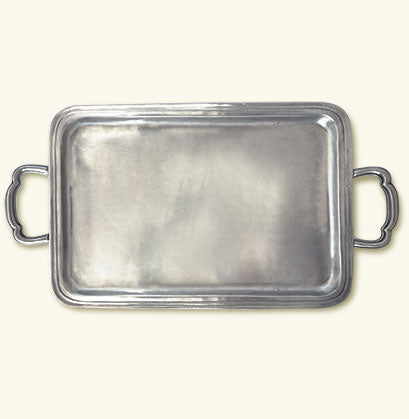 Match Pewter Lago Rectangle Tray With Handles Medium A363.0