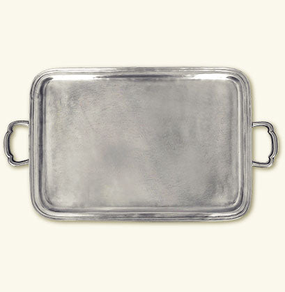 Match Pewter Lago Rectangle Tray With Handles Large A364.0