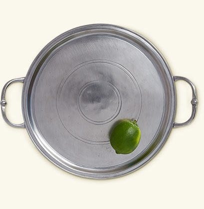 Match Pewter Small Round Tray & Handles a889.0