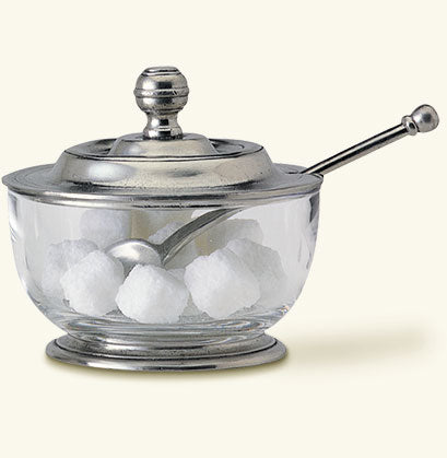 Match Pewter Sugar Bowl With Spoon 956