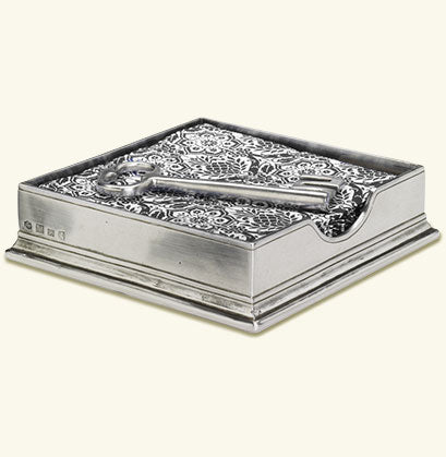 Match Pewter Cocktail Napkin Box & Key Weight 1281.1