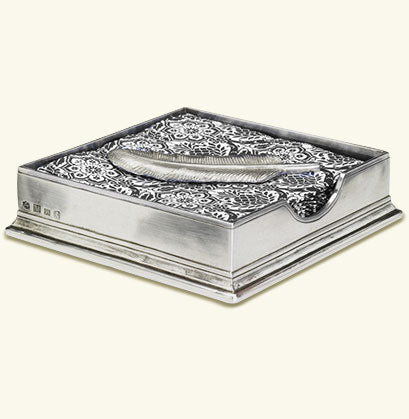 Match Pewter Cocktail Napkin Box & Feather Weight 1281.2