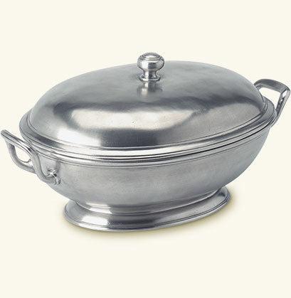 Match Pewter Footed Oval Tureen With Handles A585.0