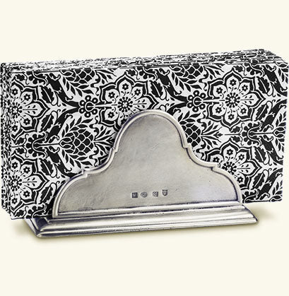 Match Pewter Napkin Holder With Dinner Napkin A842.0
