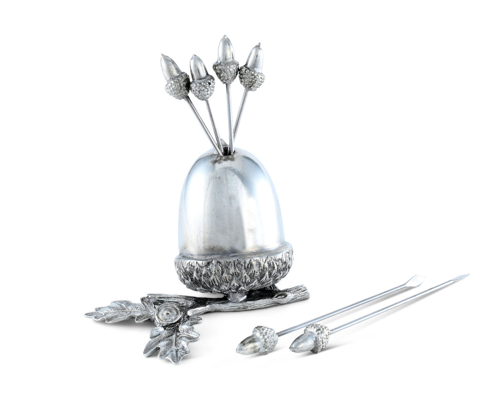 Vagabond House Majestic Forest Pewter Acorn Cheese Pick Set V883A