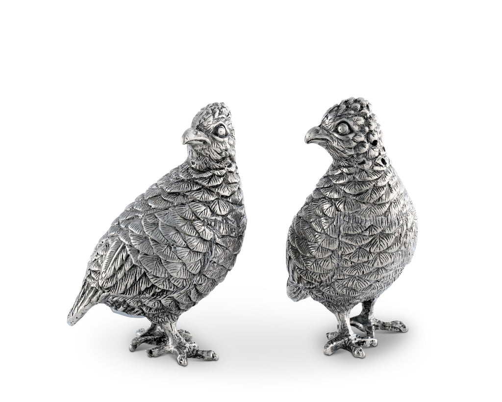 Vagabond House Morning Hunt Standing Quails Salt & Pepper Set V923