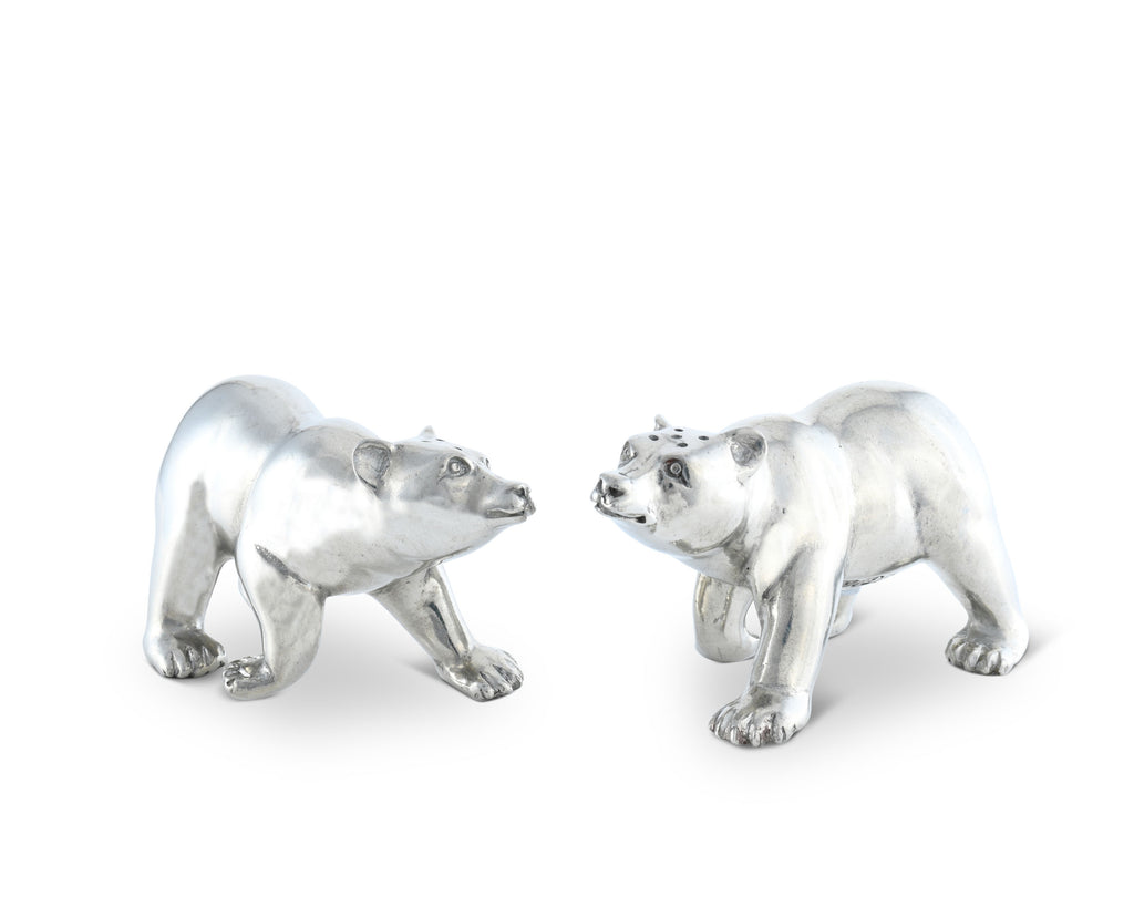 Vagabond House Woodland Creatures Pewter Polar Bear Salt & Pepper Shaker V924