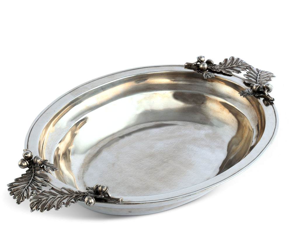 Vagabond House Majestic Forest Acorn & Oak Leaf Pewter Serving Dish V927