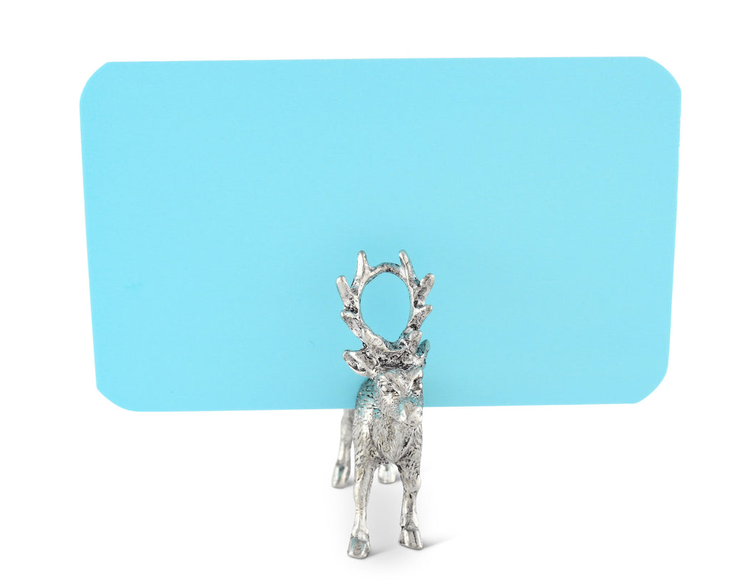 Vagabond House Lodge Style Pewter Deer Place Card Holder V959D-1