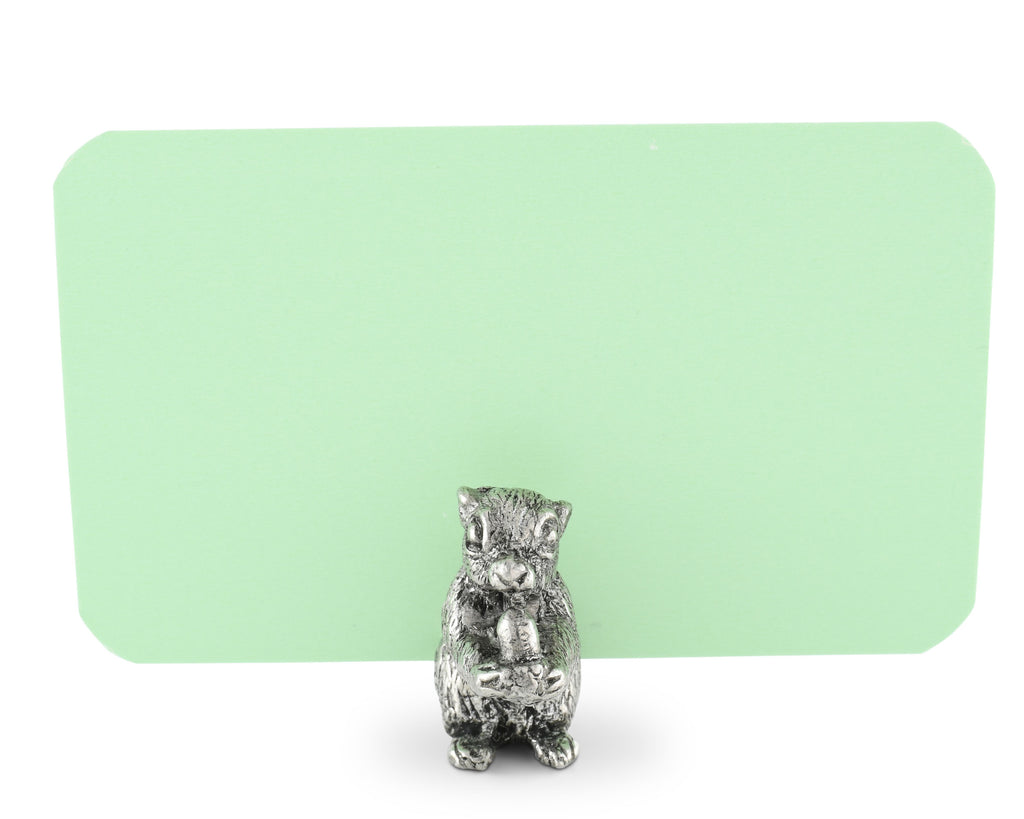 Vagabond House Woodland Creatures Pewter Squirrel Place Card Holder V959S-1