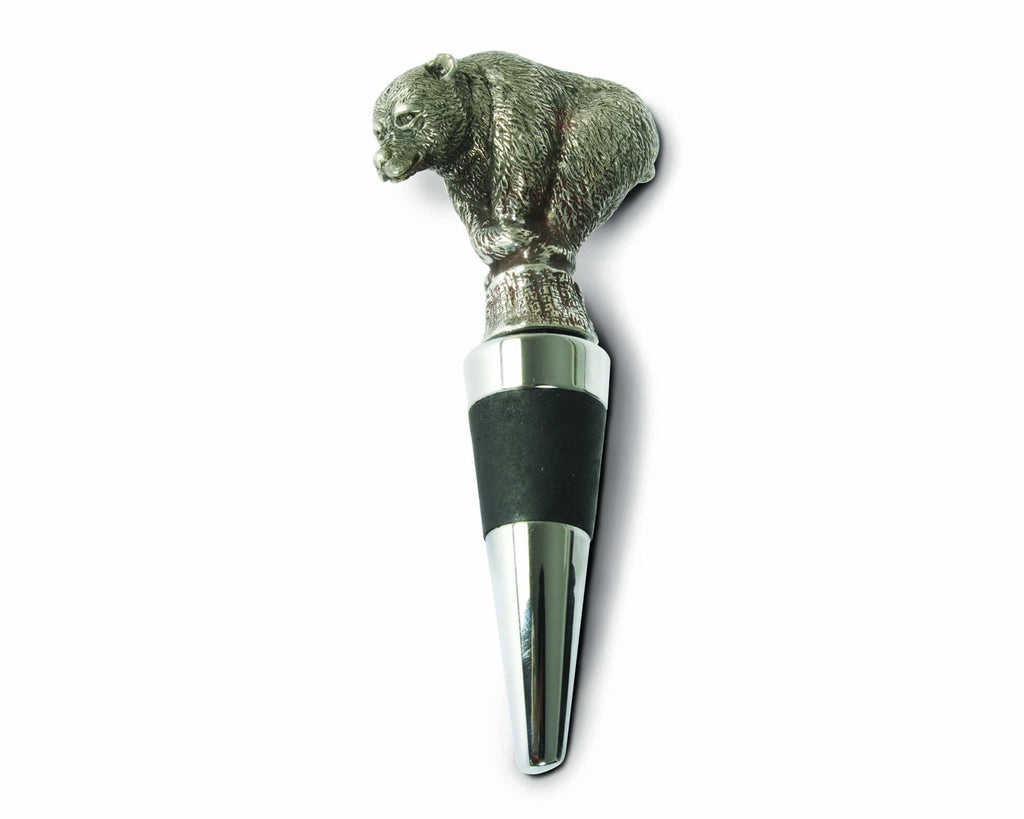 Vagabond House Woodland Creatures Pewter Bear Bottle Stopper V960B