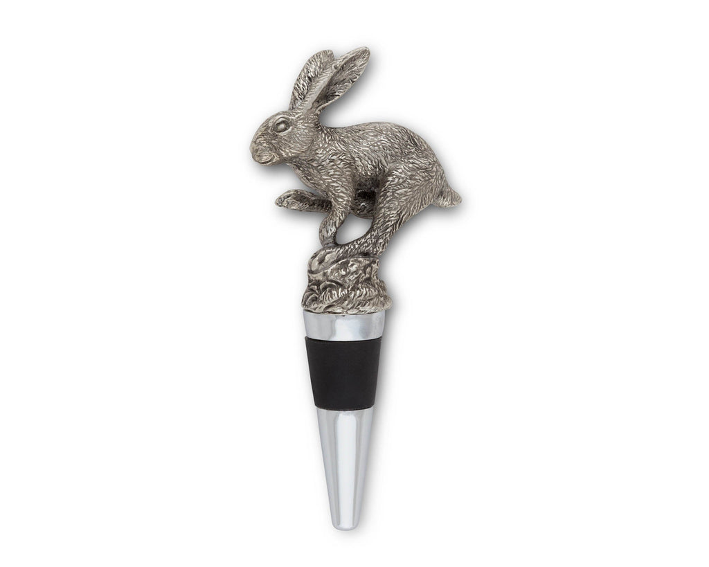 Vagabond House Morning Hunt Pewter Jumping Hare Bottle Stopper V960JH