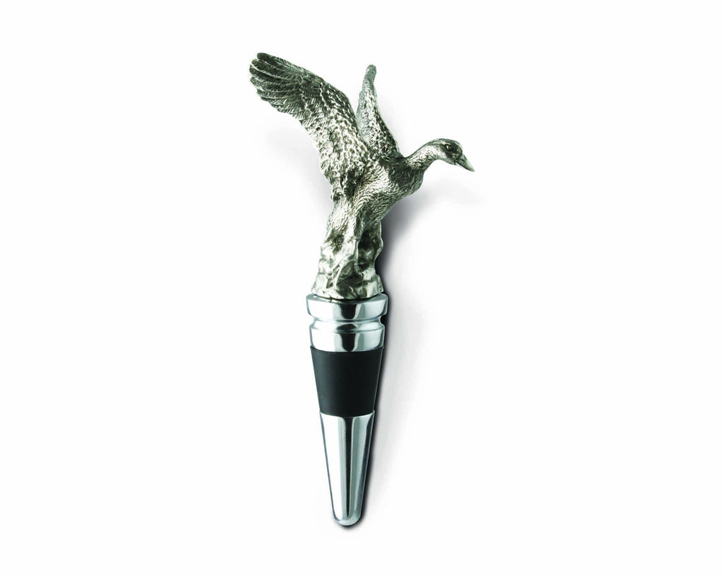 Vagabond House Morning Hunt Pewter Flying Duck Bottle Stopper V960N