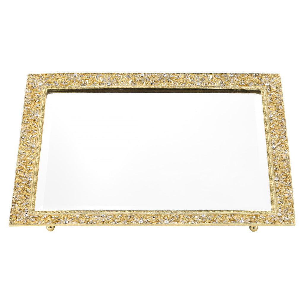 Olivia Riegel Gold Windsor Beveled Mirror Tray VT2739