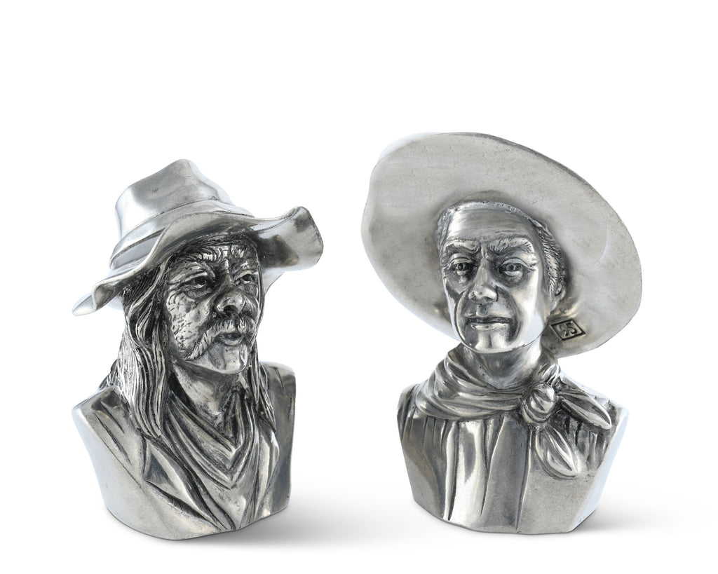 Vagabond House Western Frontier The Bandit and the Ranger Salt and Pepper Set W116CH
