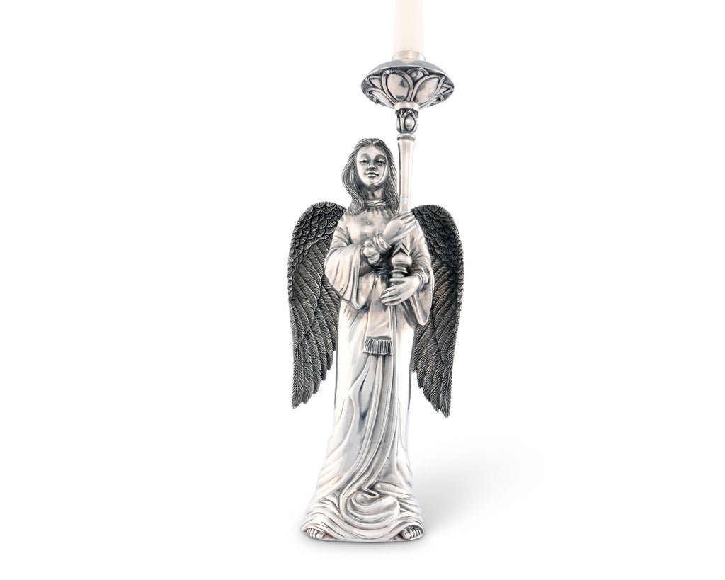 Vagabond House Holidays Pewter Angel Candlestick Tall X101AT